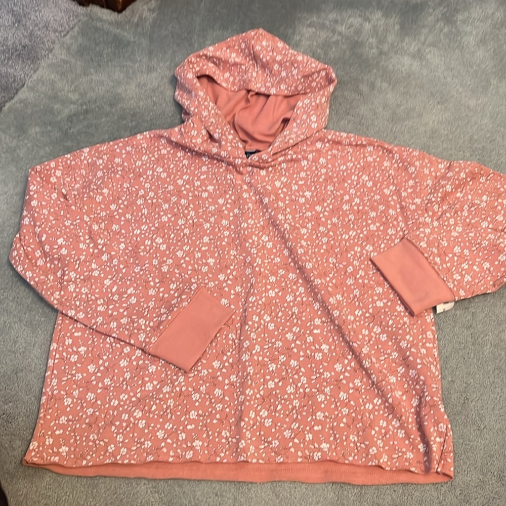 Girls Floral Pink Hoodie